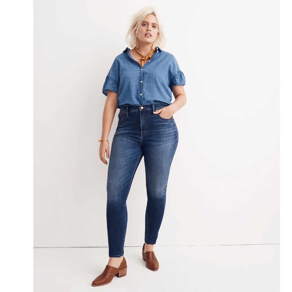 NWT Madewell 10" High-Rise Skinny Jeans in Danny Wash Size 35